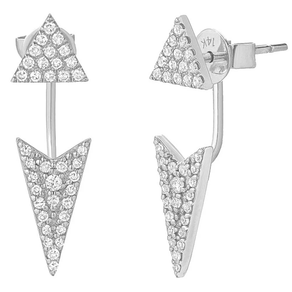 Triangle & Arrowhead Jacket Studs 14KT White Gold 0.31CT