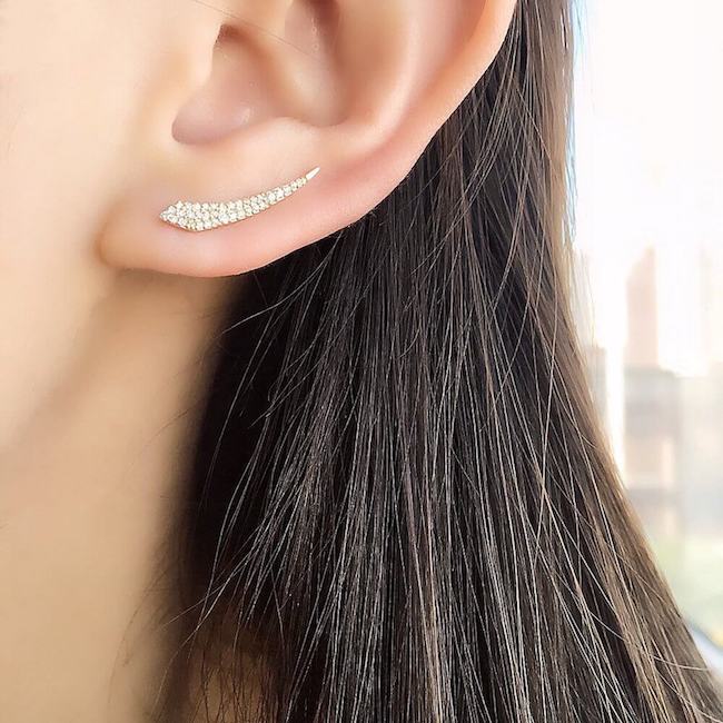 Diamond Earpin 14KT White 0.23CT