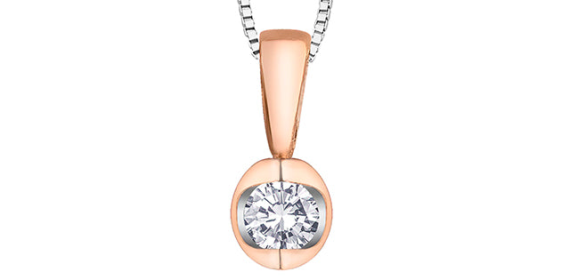 Diamond Pendant w Chain 10KTWR 1=0.04CT
