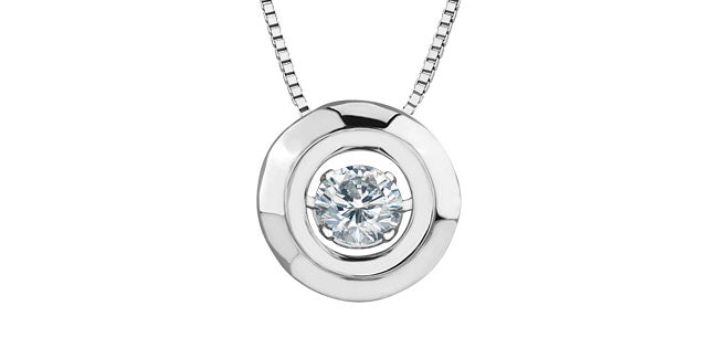 Ladies Pulse Pendant 10KTYW 1=0.15CT