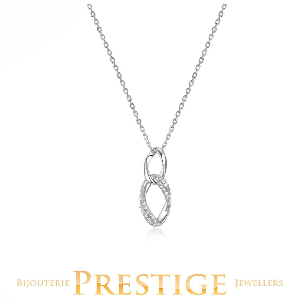 ELLE "OVATION" RHODIUM PLATED  NECKLACE