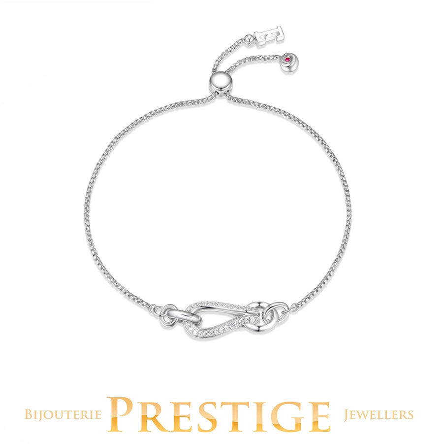 ELLE "COALESCE" RHODIUM PLATED PAVE CZ BRACELET 9"