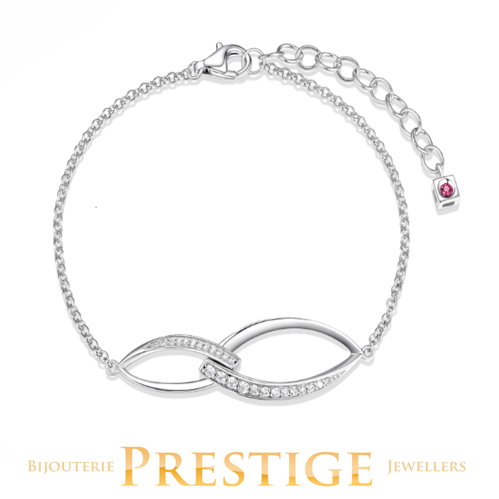 ELLE "Swing" Rhodium Plated Interlocking Bracelet