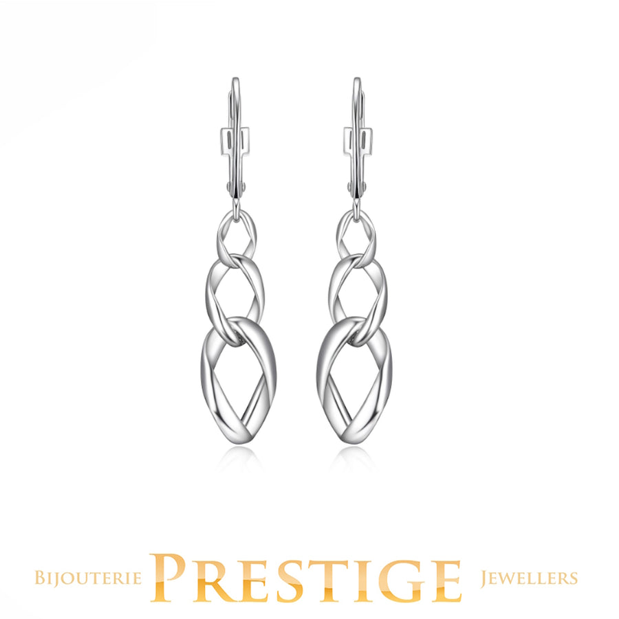 ELLE "OVATION" RHODIUM PLATED EARRING