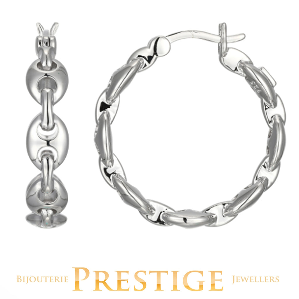 ELLE "ESPION" RHODIUM PLATED HOOPS