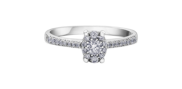 Ladies Engagement Ring 10KTW 1=0.14 26=0.21CT
