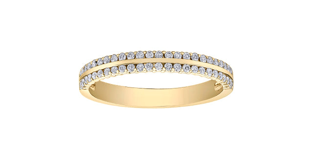 Double Row Diamond Band 10 Karat Gold - Various Diamond Weights