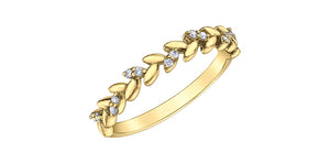 Diamond Leaves Band 10 Karat Gold (0.08CT TDW)