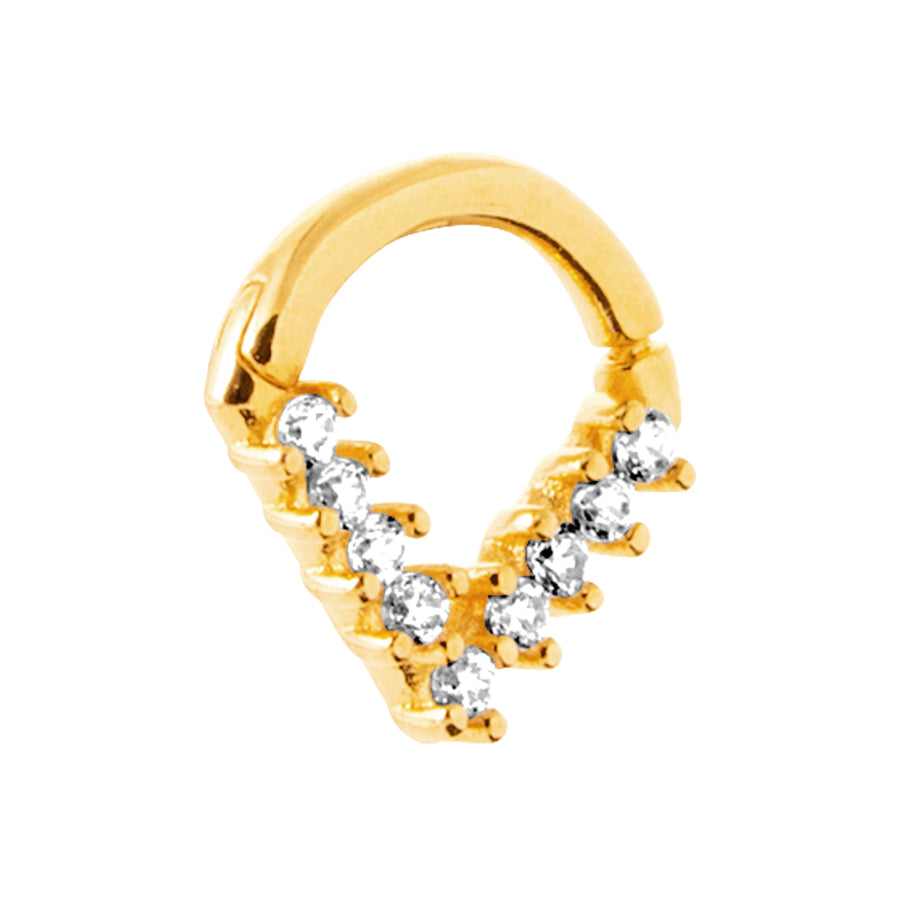 "Romance" 18k gold-plated cartilage piercing - 3 microns 8mm RO10-12