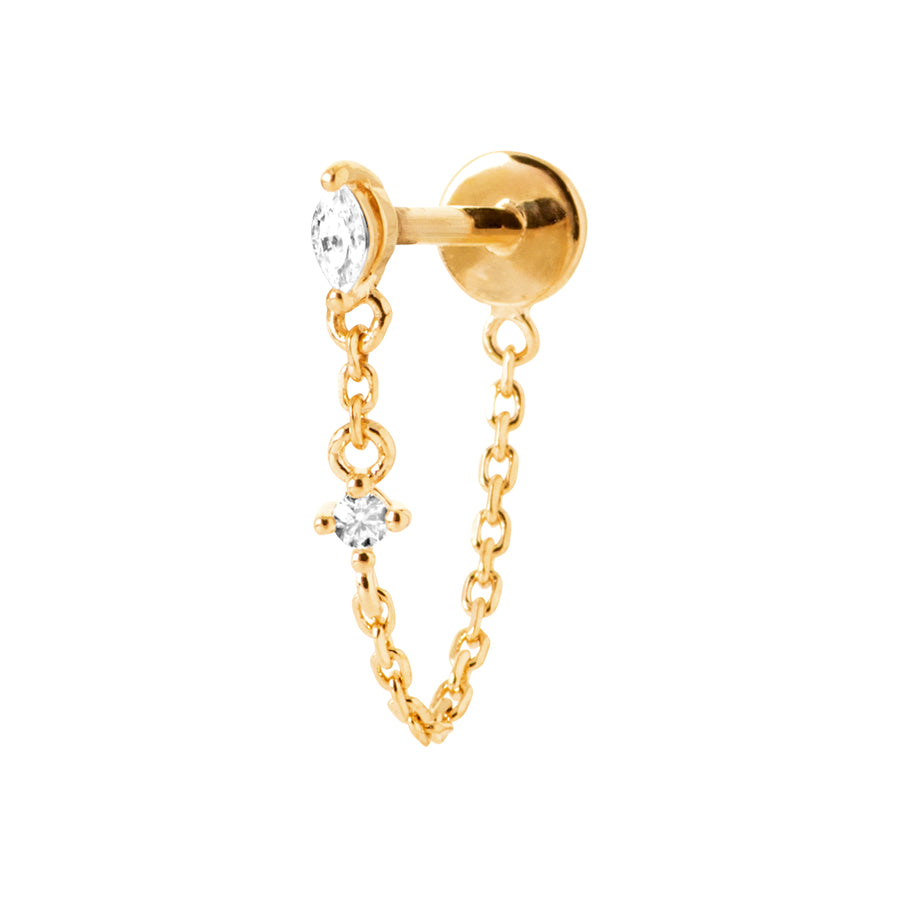 "Romance" 18k gold-plated cartilage piercing - 3 microns 14mm RO10-2