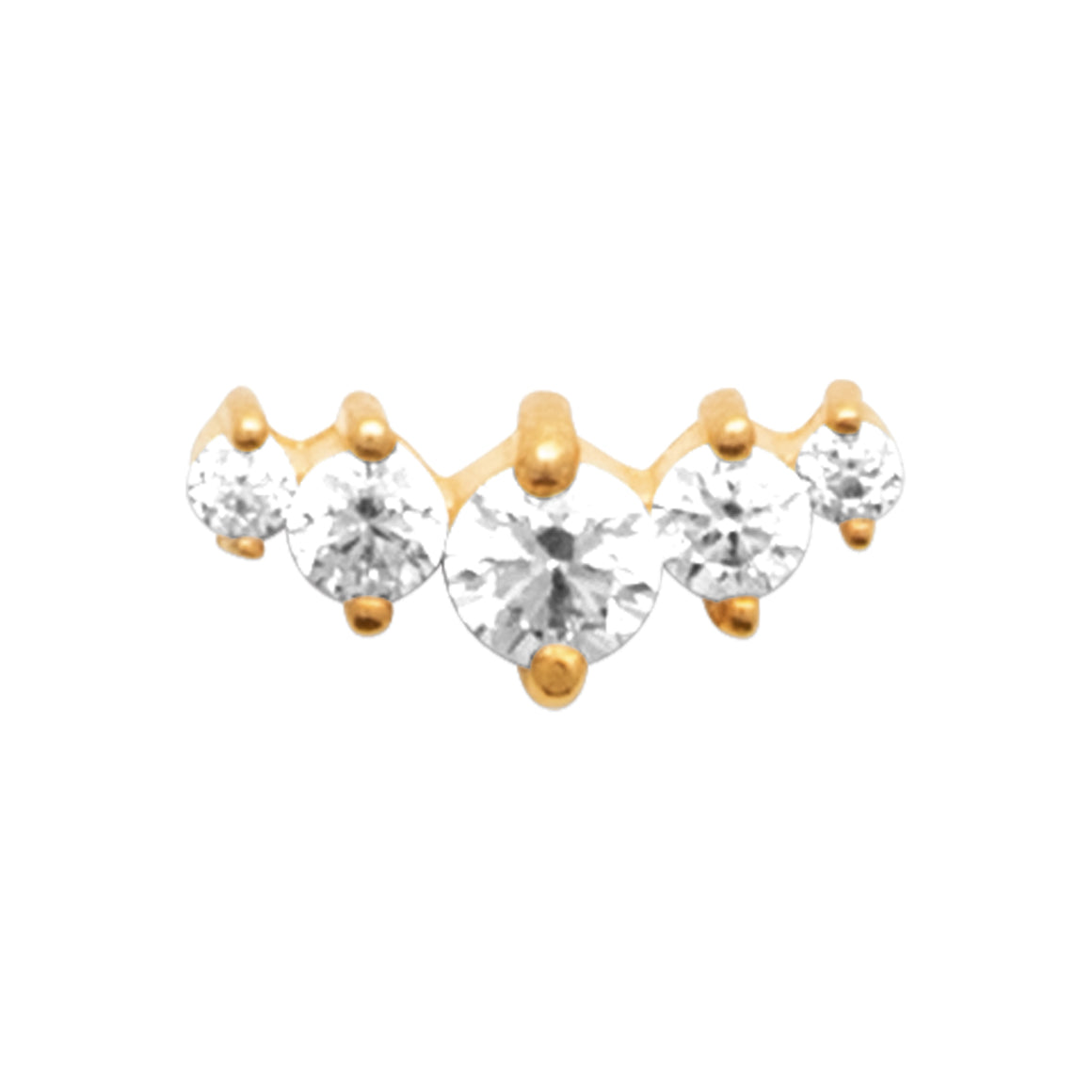 "Romance" 18k gold-plated cartilage piercing - 3 microns 7mm RO10-6