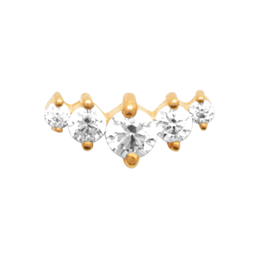 "Romance" 18k gold-plated cartilage piercing - 3 microns 7mm RO10-6