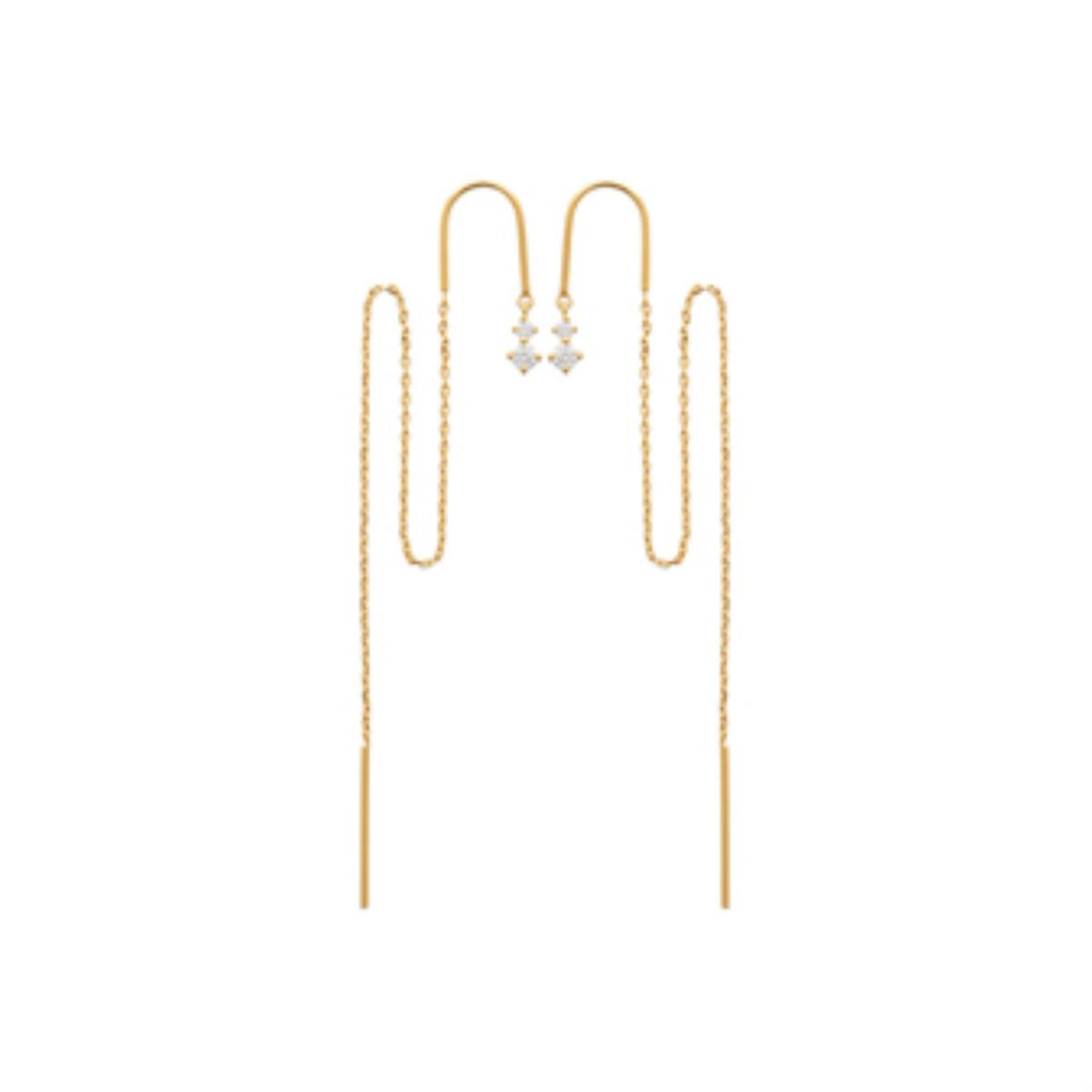"Romance" 18k gold-plated earrings - 3 microns (130 mm 2 holes) RO20-14