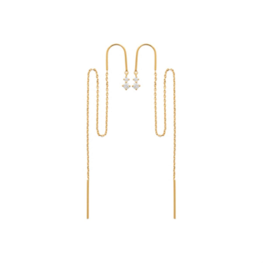 "Romance" 18k gold-plated earrings - 3 microns (130 mm 2 holes) RO20-14