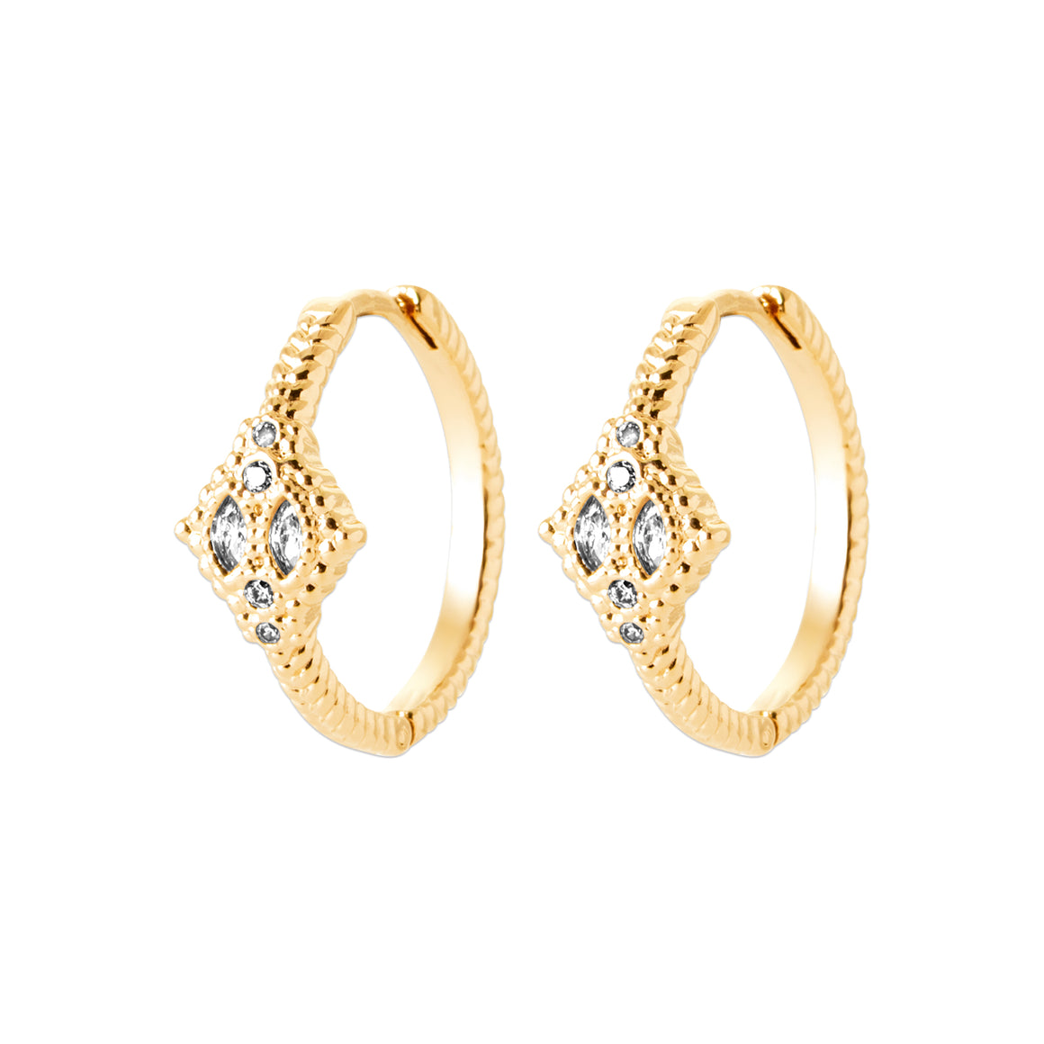 "Romance" 18k gold-plated earrings - 3 microns 16mm RO30-50