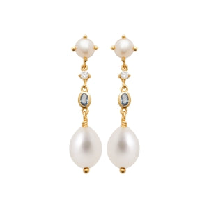 "Romance" 18k gold-plated earrings - 3 microns 32 mmM RO50-12