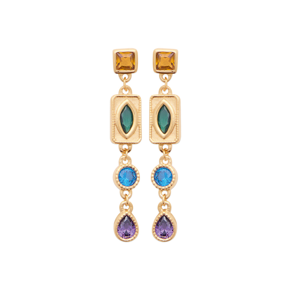 "Romance" 18k gold-plated earrings - 3 microns 30mm RO50-34