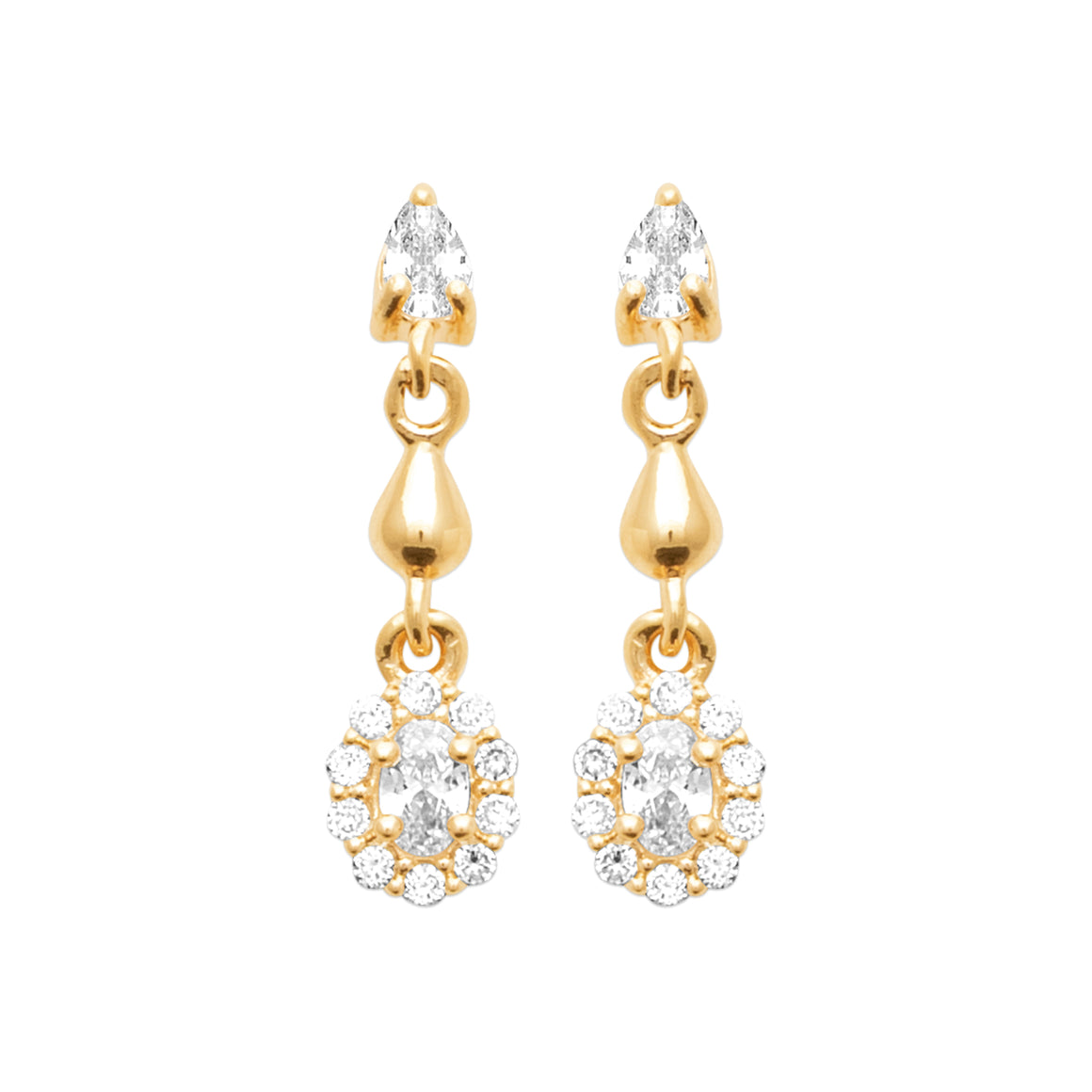 "Romance" 18k gold-plated earrings - 3 microns 16mm RO50-52