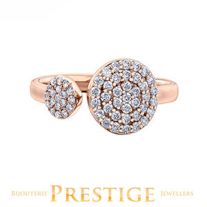 Open Double Circle Diamond Ring 10 Karat Gold (0.40CT TDW)