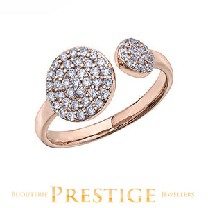 Open Double Circle Diamond Ring 10 Karat Gold (0.40CT TDW)