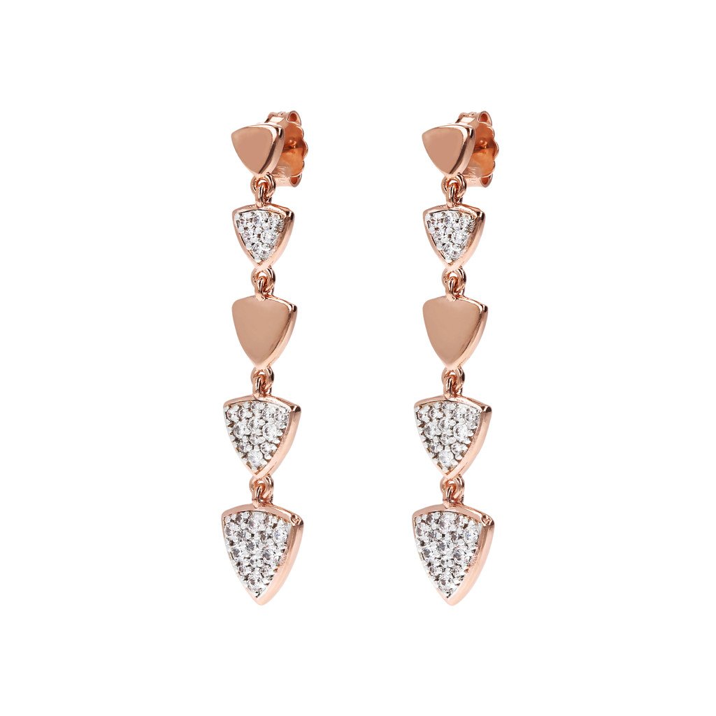 Bronzallure Triangle CZ Dangle Earrings