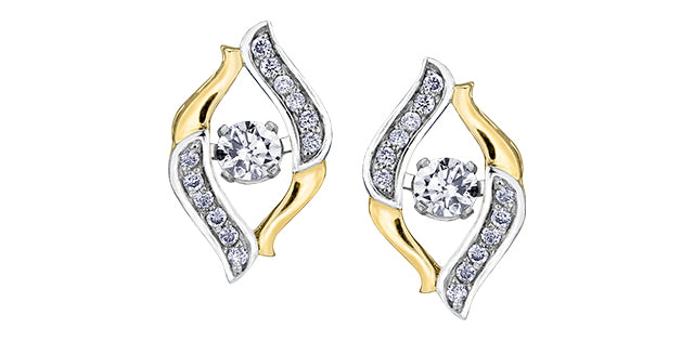 Pulse 10KTYW Dancing Diamond Earrings (0.25TDW)