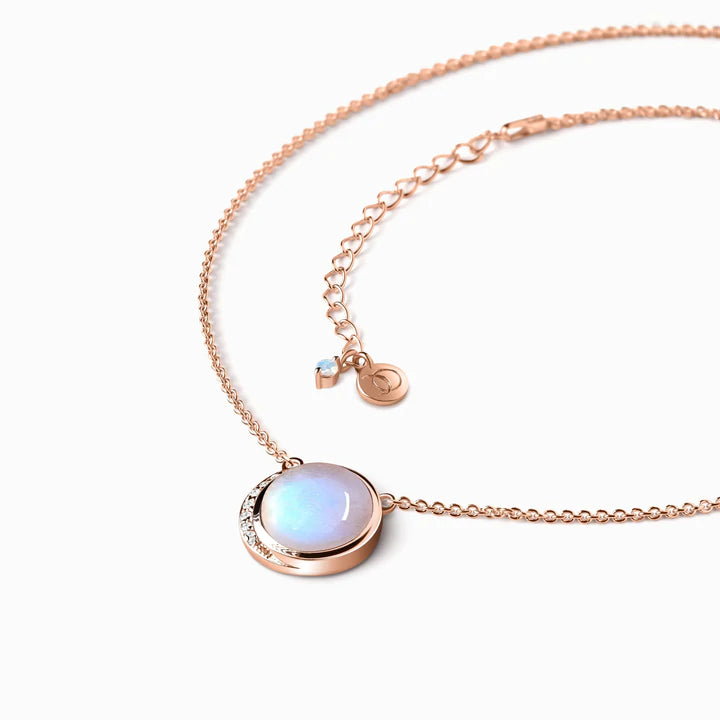 MoonMagic 925 & 14KT Rose Gold Vermeil Moonstone Necklace - Moon Desire
