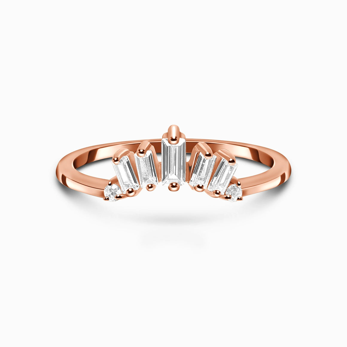 MoonMagic 925 & 14KT Rose Gold Vermeil White Topaz - Sovereign Band