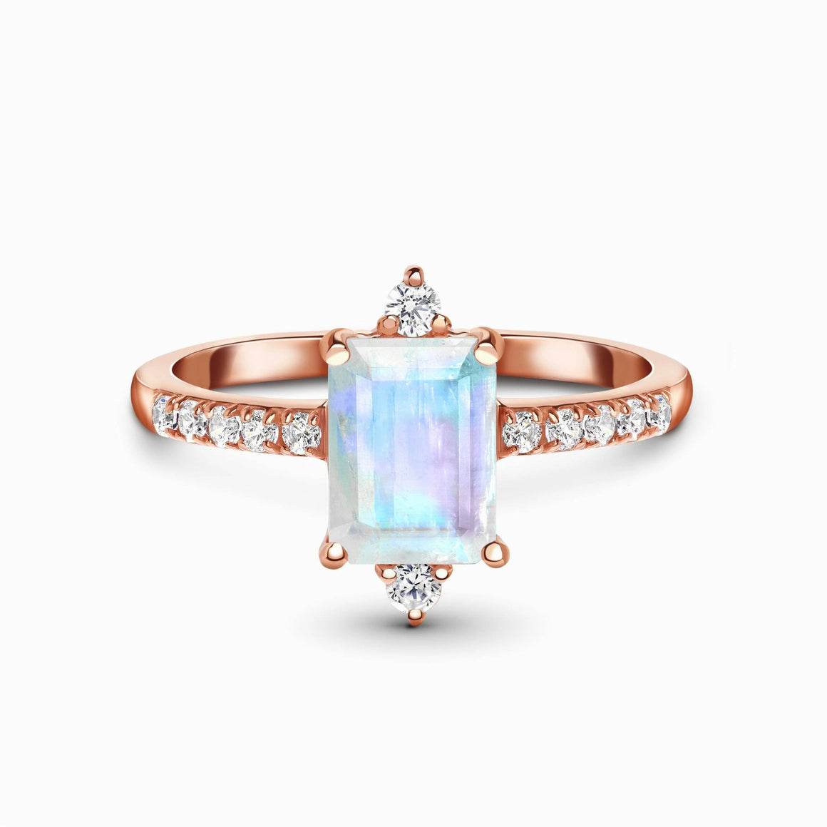MoonMagic 925 & 14KT Rose Gold Vermeil Moonstone Ring - Feline