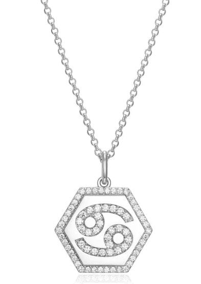REIGN 925 Cancer Zodiac CZ Necklace