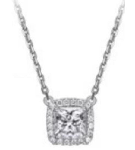 Red Carpet - REIGN 925 Diamondlite CZ 6MM Square Halo Necklace 18