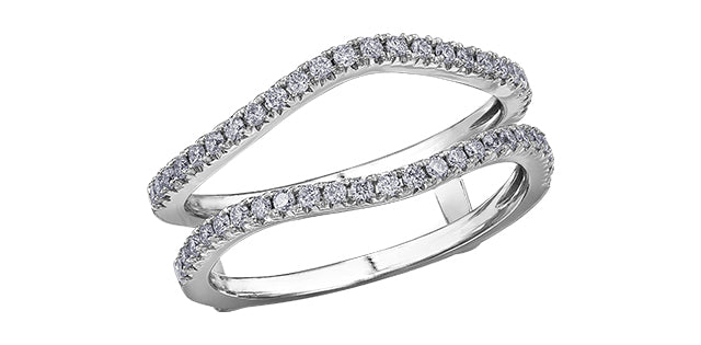 Ladies 14 Karat White Gold Diamond (0.34TDW) Curved Jacket