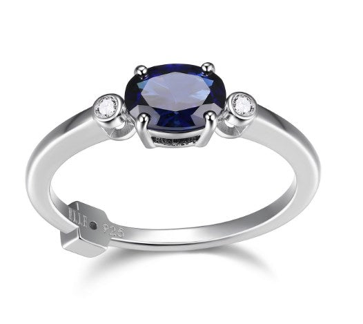 ELLE "BLUE STAR" RHODIUM PLATED RING