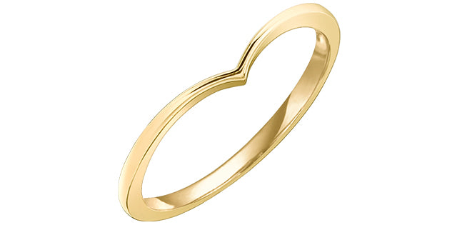 Ladies 10 Karat Yellow Gold 1mm Stackable V Ring