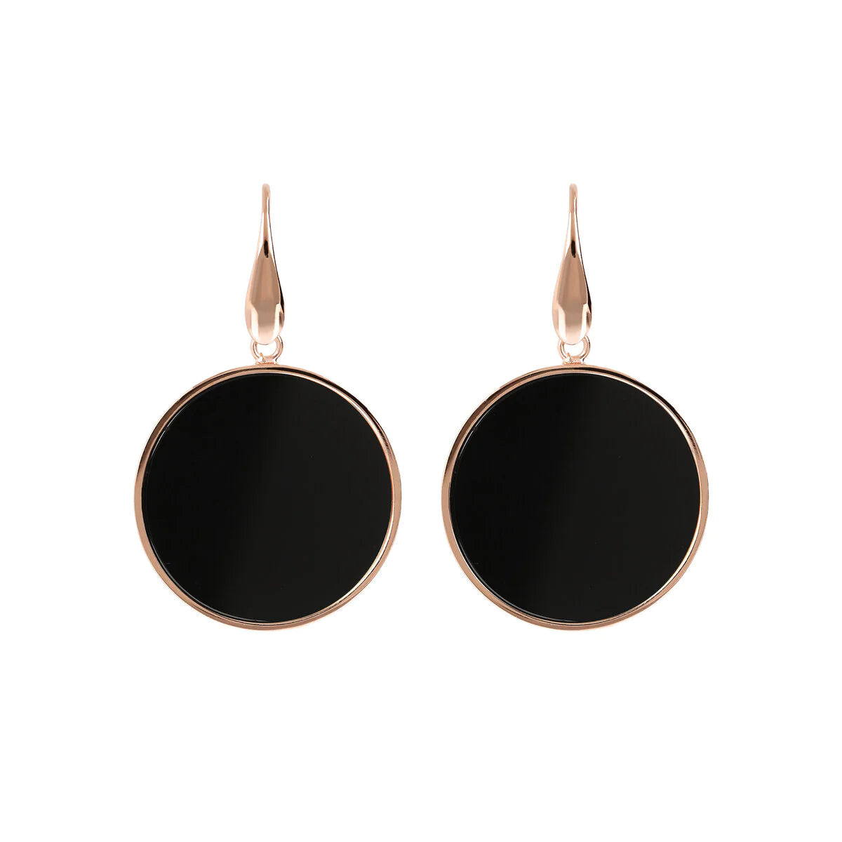 Bronzallure Alba Disc Black Onyx Dangle Earrings