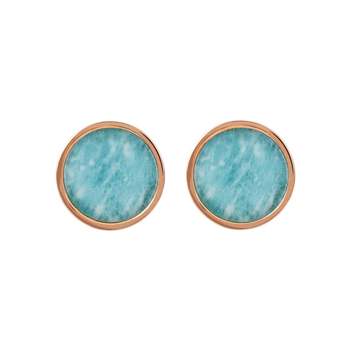 Bronzallure Alba Disc Amazonite Studs