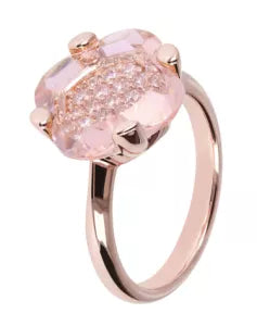 Bronzallure Shiny Gemstone Flower Ring