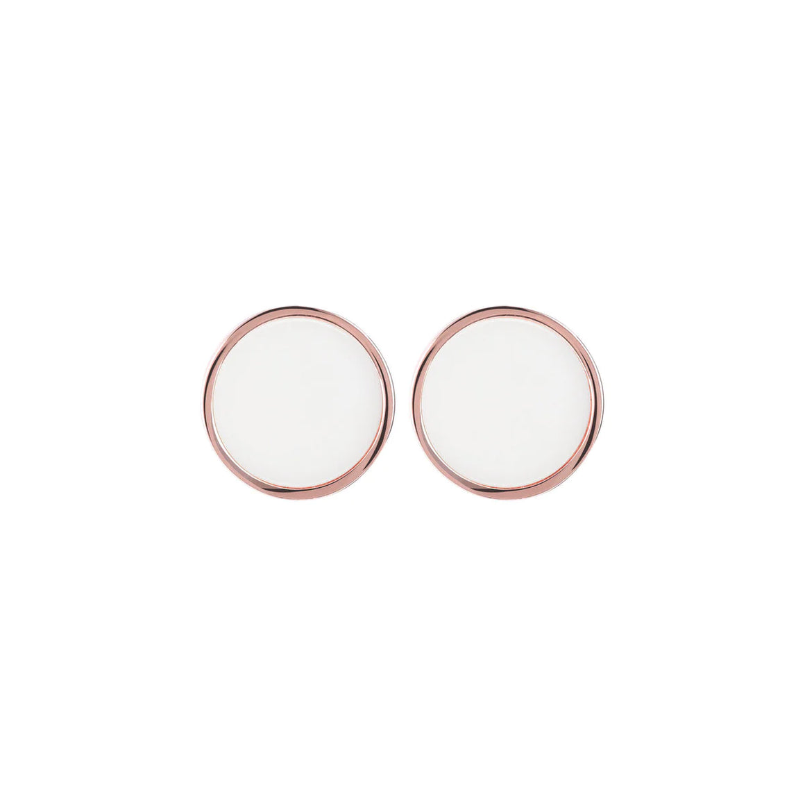 Bronzallure Alba Disc White MOP Studs