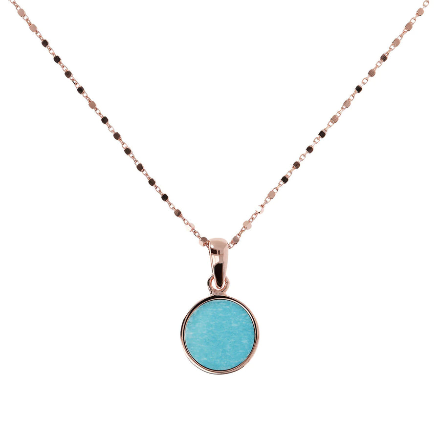 Bronzallure Alba Disc Amazonite Pendant - 47cm