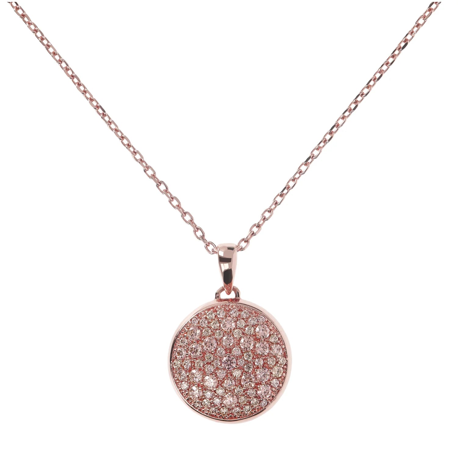 Bronzallure Necklace With Rose Morganite CZ - 76.20cm