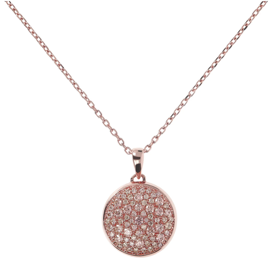 Bronzallure Necklace With Rose Morganite CZ - 76.20cm