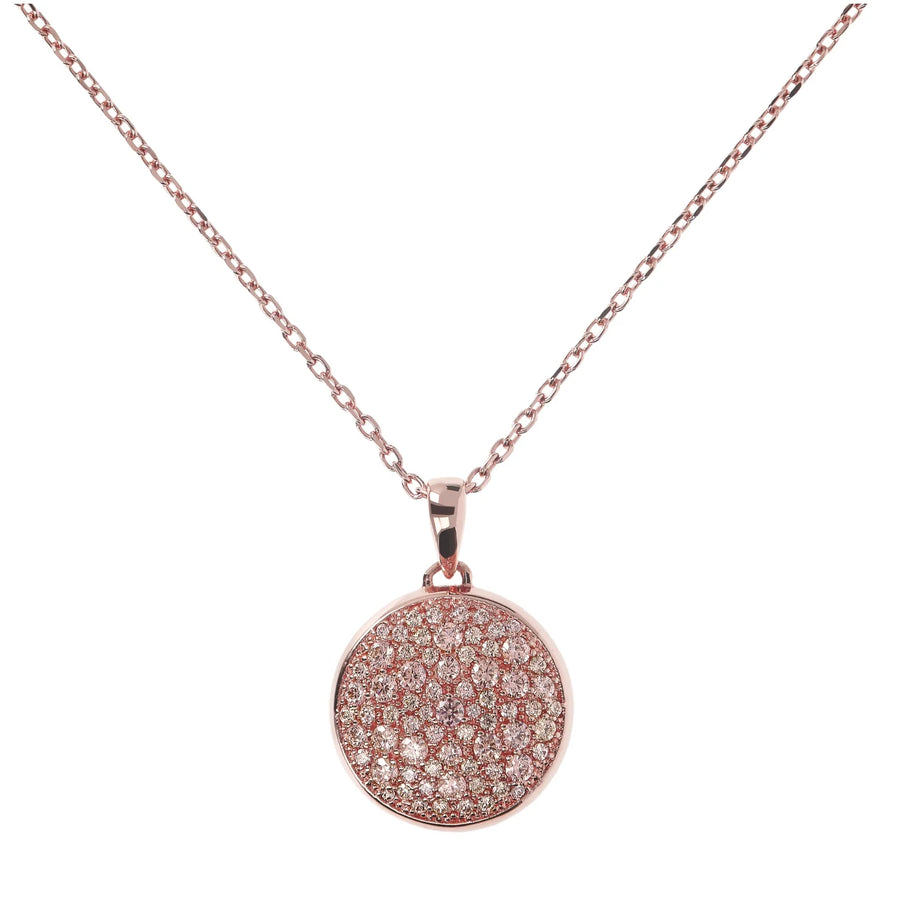 Bronzallure Necklace With Rose Morganite CZ - 76.20cm