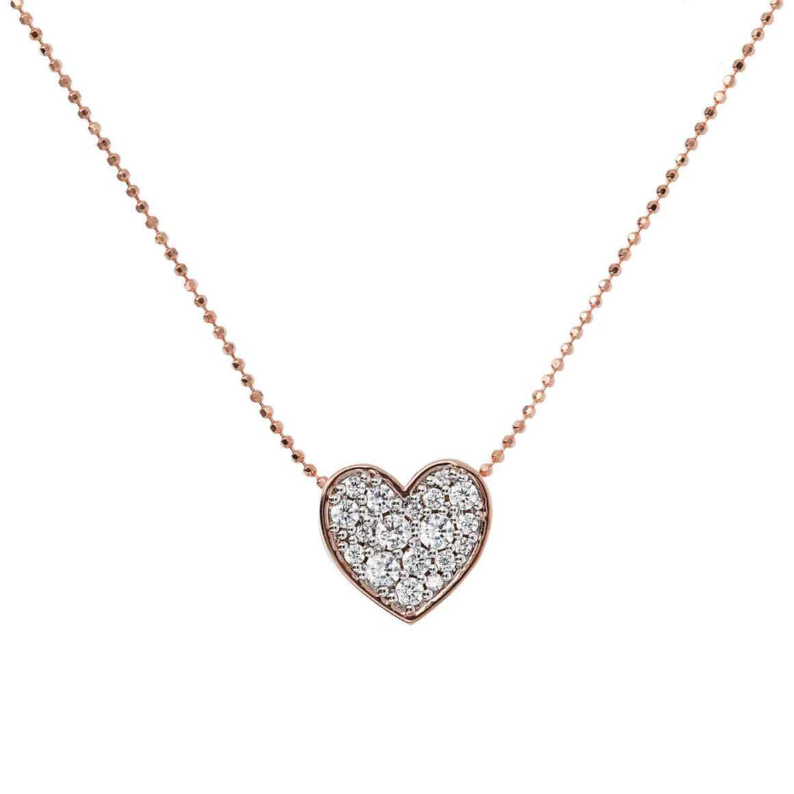 Bronzallure Golden Rose/18KT Plated Heart CZ Pendant