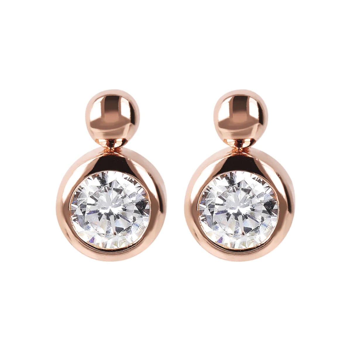 Bronzallure Stud Earrings with Cubic Zirconia Light Point