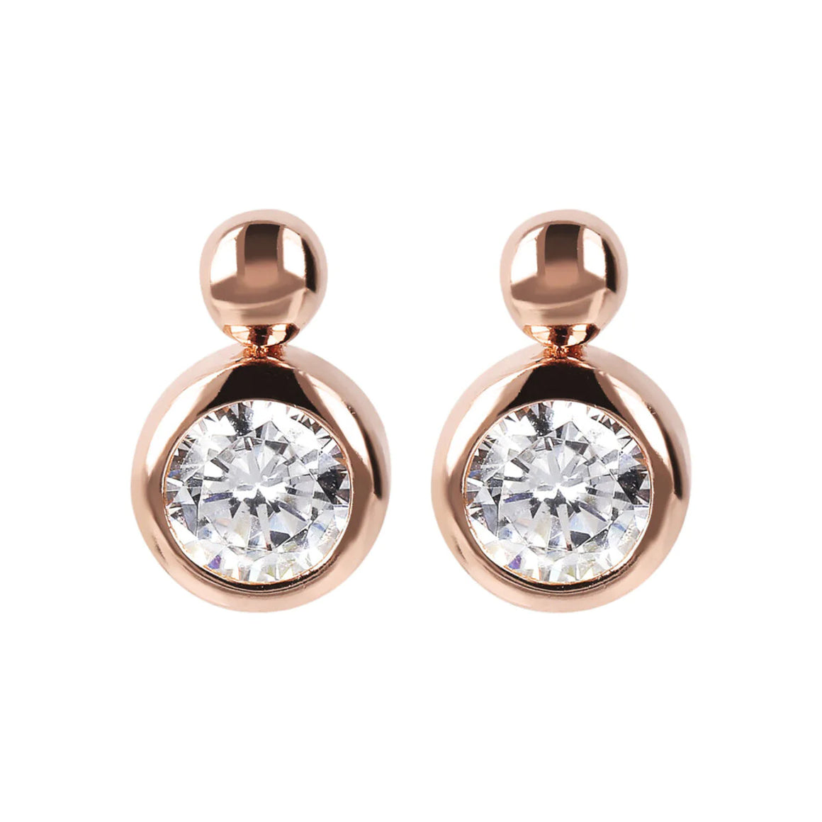 Bronzallure Stud Earrings with Cubic Zirconia Light Point