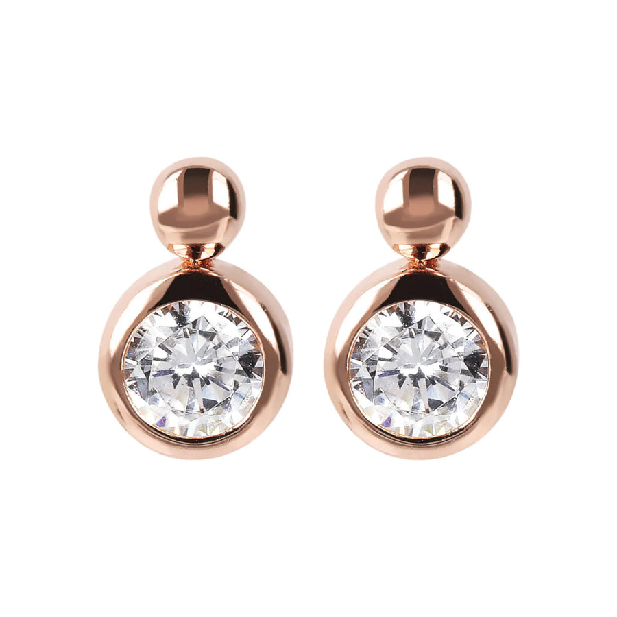 Bronzallure Stud Earrings with Cubic Zirconia Light Point