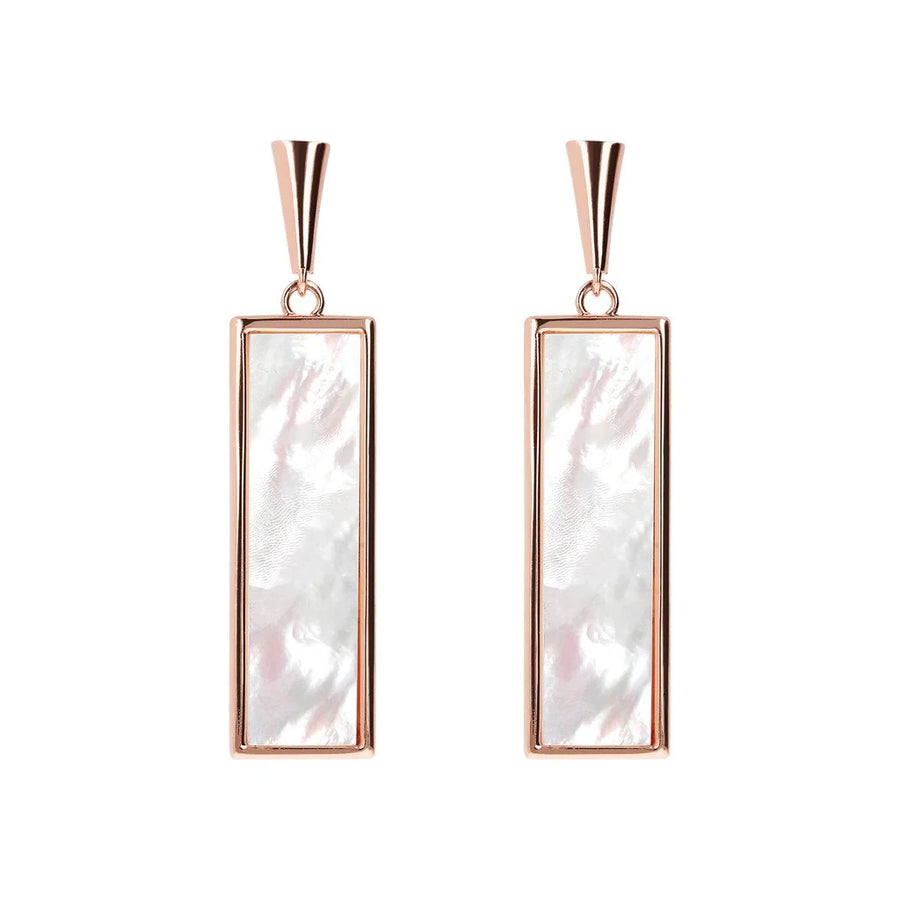 Bronzallure Bar Earring With Flat Stone